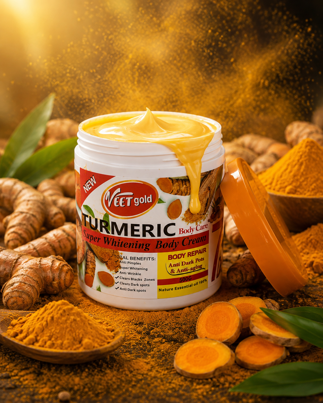 Turmeric super whitening body cream and soap. 250g Soap & 500ml face and body cream.