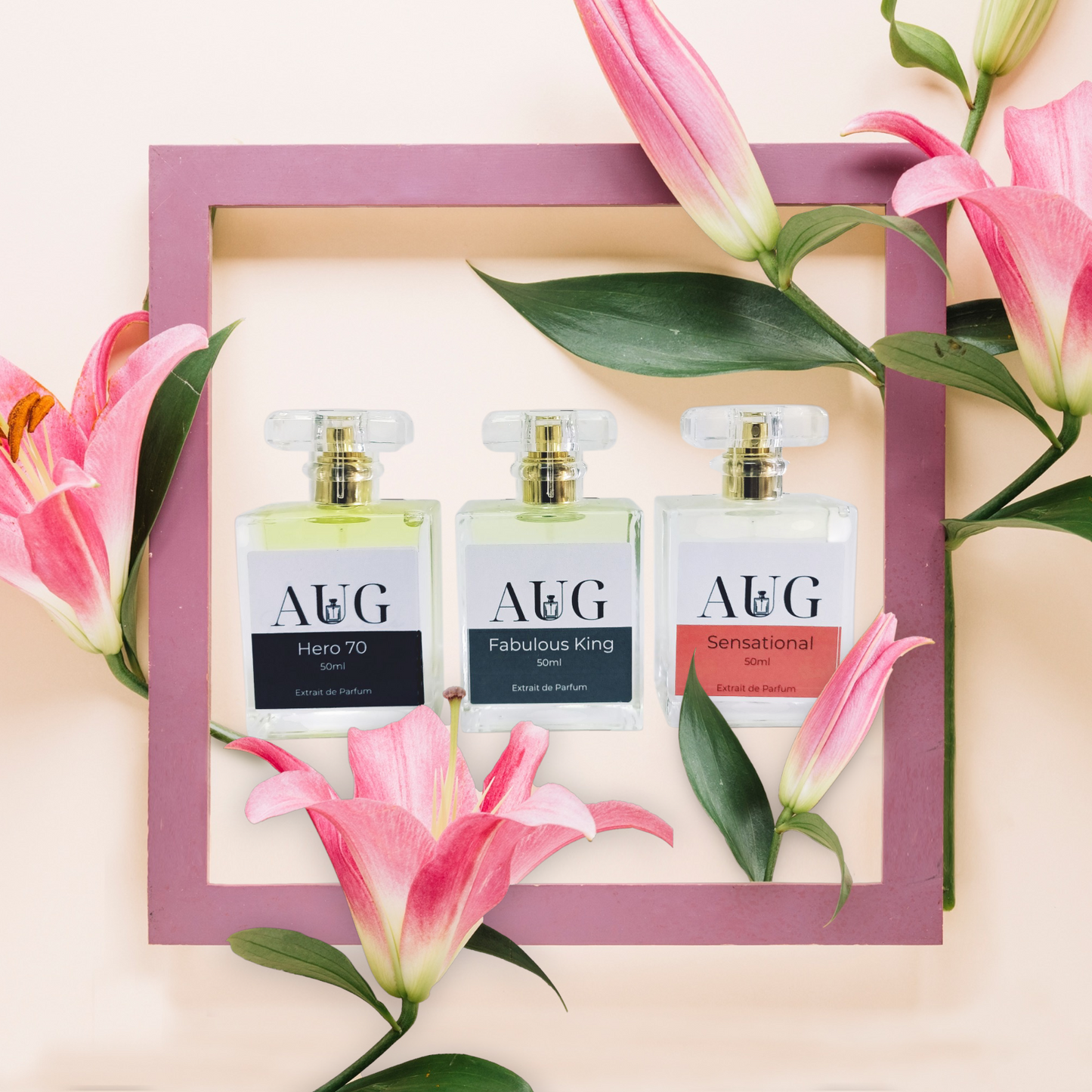 Men's High Quality Fragrance set inspired by Aventus, Fucking Fabulous and Baccarat Rouge 540. 50ml each (Authentic)
